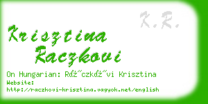 krisztina raczkovi business card